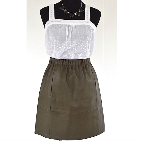 Zara Dresses & Skirts - Zara green faux leather mini skirt sz s